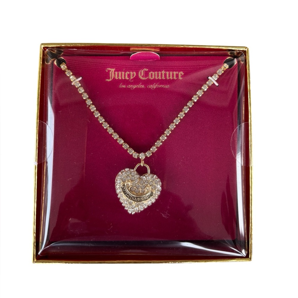 Juicy Couture Gold Heart rhinestones Pendant Necklace